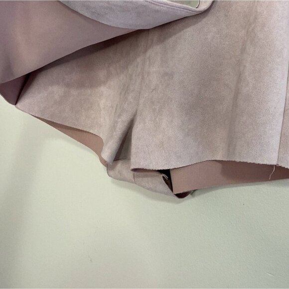 Charlotte Russe Suede Wrap Skort – Blush Pink w/ Metallic Buttons – Size S - Picture 6 of 11